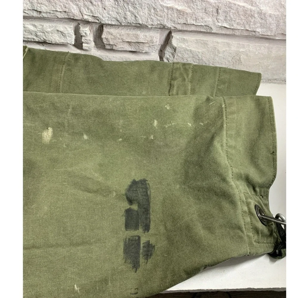 Vintage US Military Olive Drab Canvas Duffel Bag Sea Bag Top Load 36 Inch